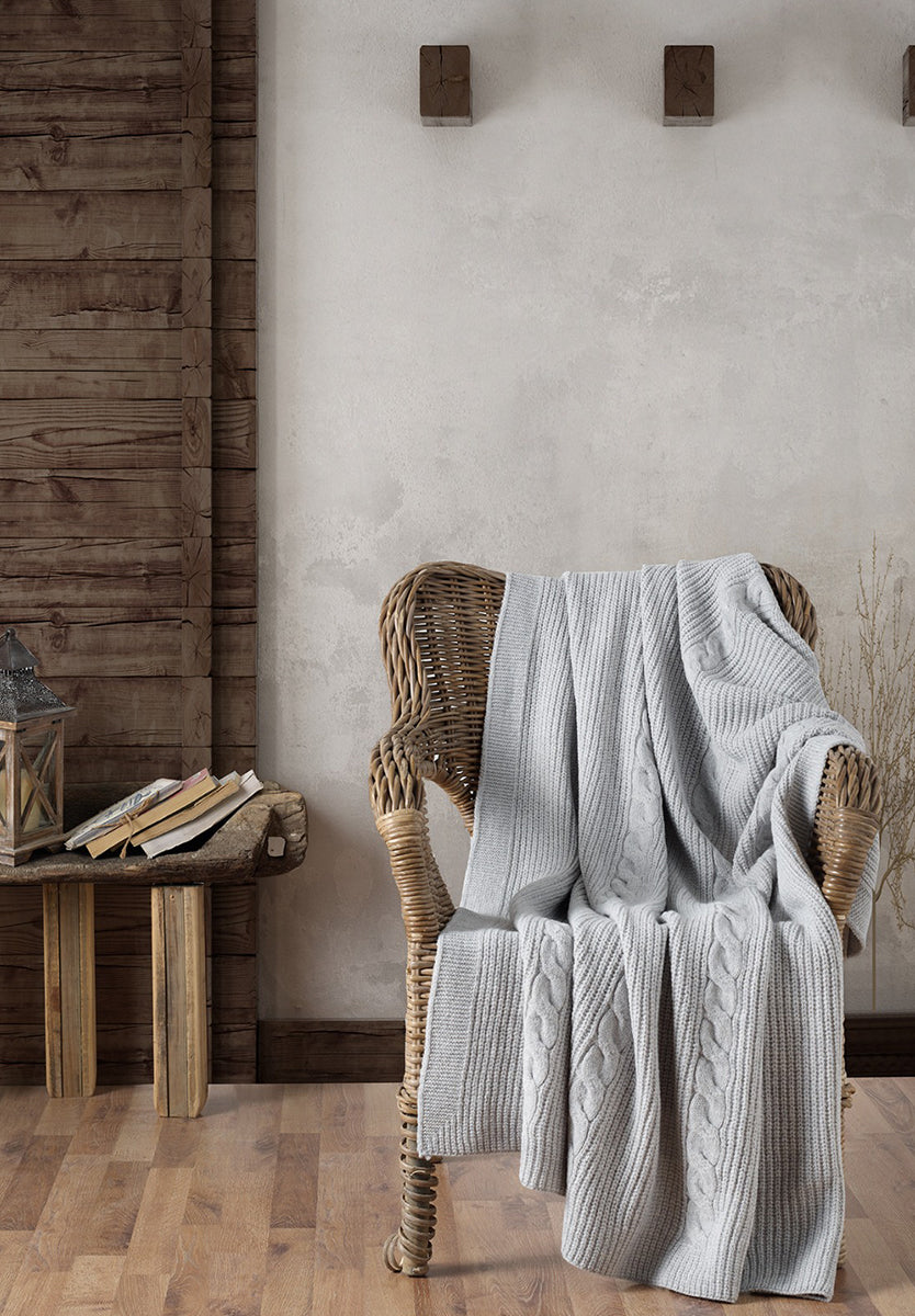 Nipperland- Gray Natural Fiber Blanket Throw Classic