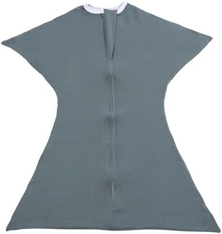 SleepingBaby Zipadee-Zip Transition Swaddle - Cozy Baby Sleep Sack with Zipper, Polyester, Spandex - Roomy Baby Wearable Blanket for Easy Diaper Changes - Classic Grey, Small (4-8 Month)