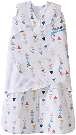 HALO Sleepsack 3-Way Adjustable Baby Swaddle, 100% Cotton - Neutral Triangles, Newborn
