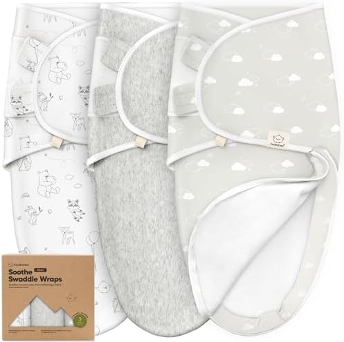 3-Pack Baby Swaddle Sleep Sacks with Zipper - Newborn Swaddle Sack, Baby Swaddles Sleep Sack 0-3 Months, Wearable Blanket Baby,Baby Swaddle Blanket Wrap,Swaddle Sack,Easy Change Swaddle (Aspire)