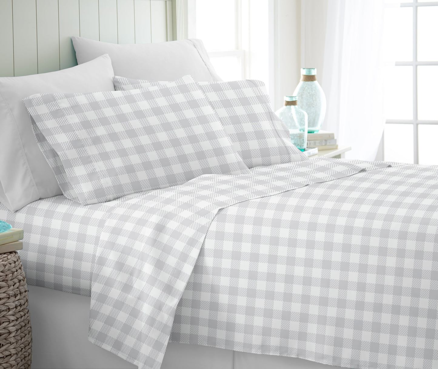 Country Plaid Pattern 4-Piece Sheet Set