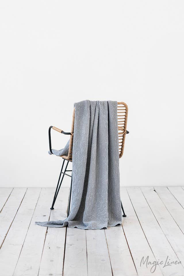 Waffle Throw - Light Grey