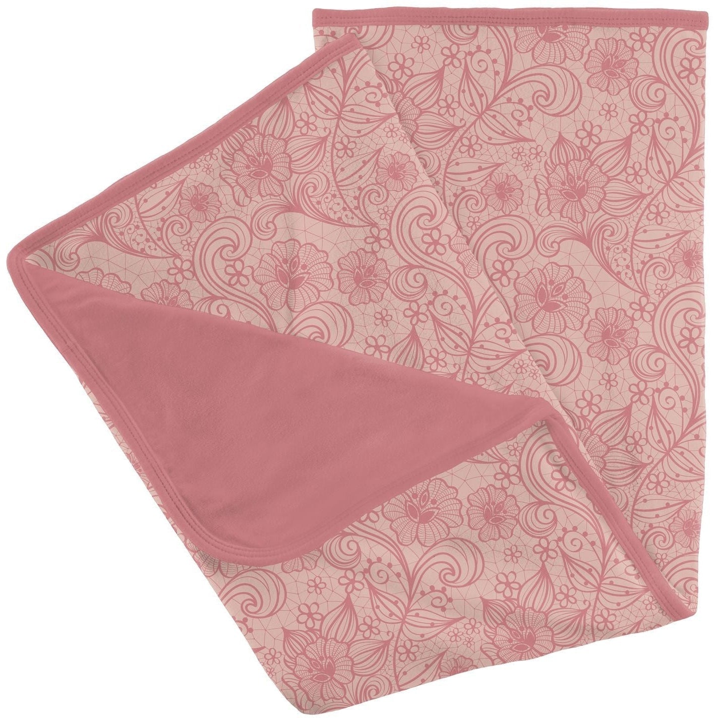 KicKee Pants Ruffle Toddler Blanket Peach Blossom Lace