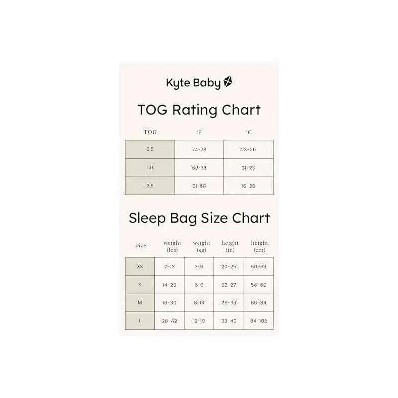 Kyte Baby - Original Bamboo Baby Sleep Bag, 1.0 Tog Oat