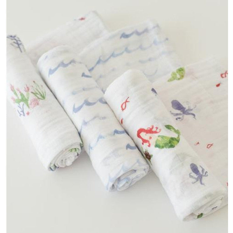 Little Unicorn Cotton Muslin Swaddles 3-Pack Mermaid