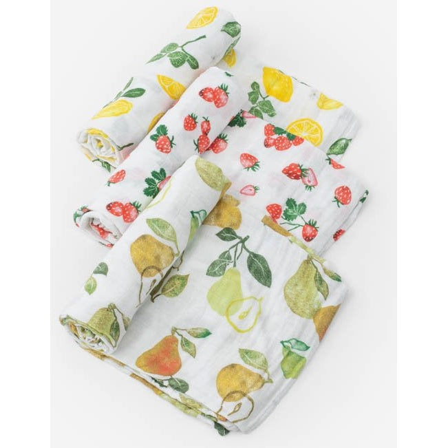 Little Unicorn Cotton Muslin Swaddle 3-Pack Fruit Stand