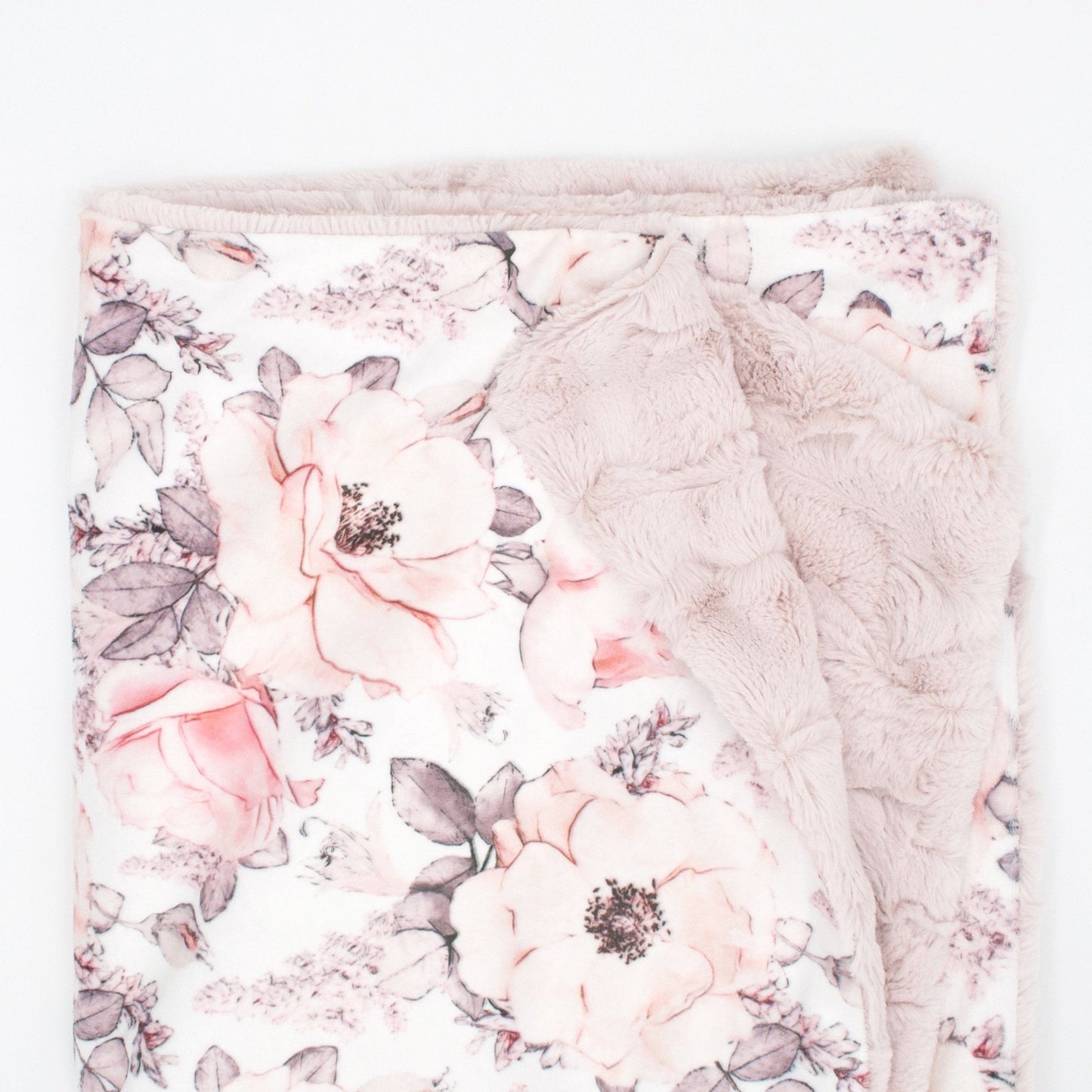 Sugar + Maple Wallpaper Floral Minky Blanket - Non-Personalized