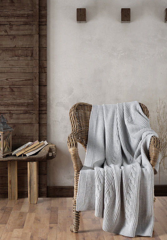 Nipperland- Gray Natural Fiber Blanket Throw Classic