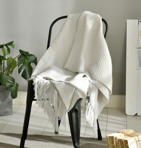 Fringed Knitted Small Napping Blanket Sofa Blanket