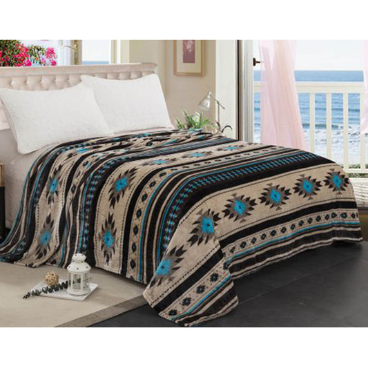 Southwest Silk Aztec Print Queen Size Blanket
