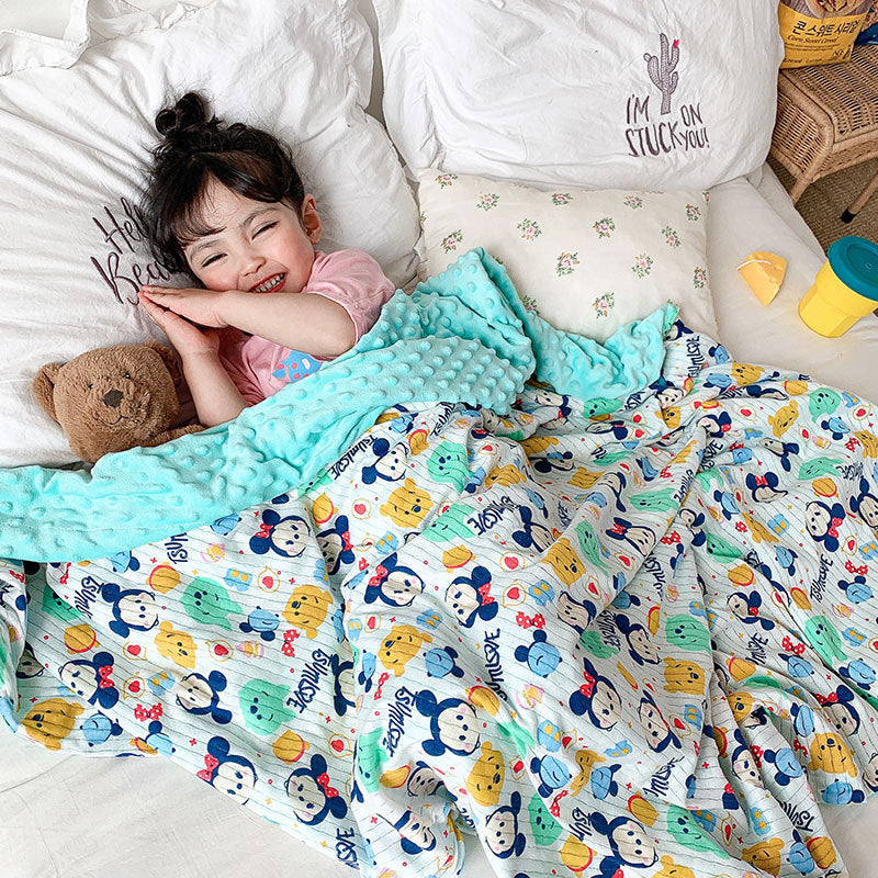 Children's Cartoon Cotton Beanie Stroller Air Conditioning Blanket