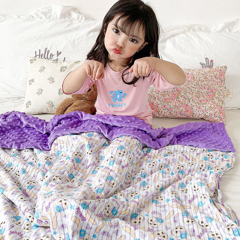 Children's Cartoon Cotton Beanie Stroller Air Conditioning Blanket