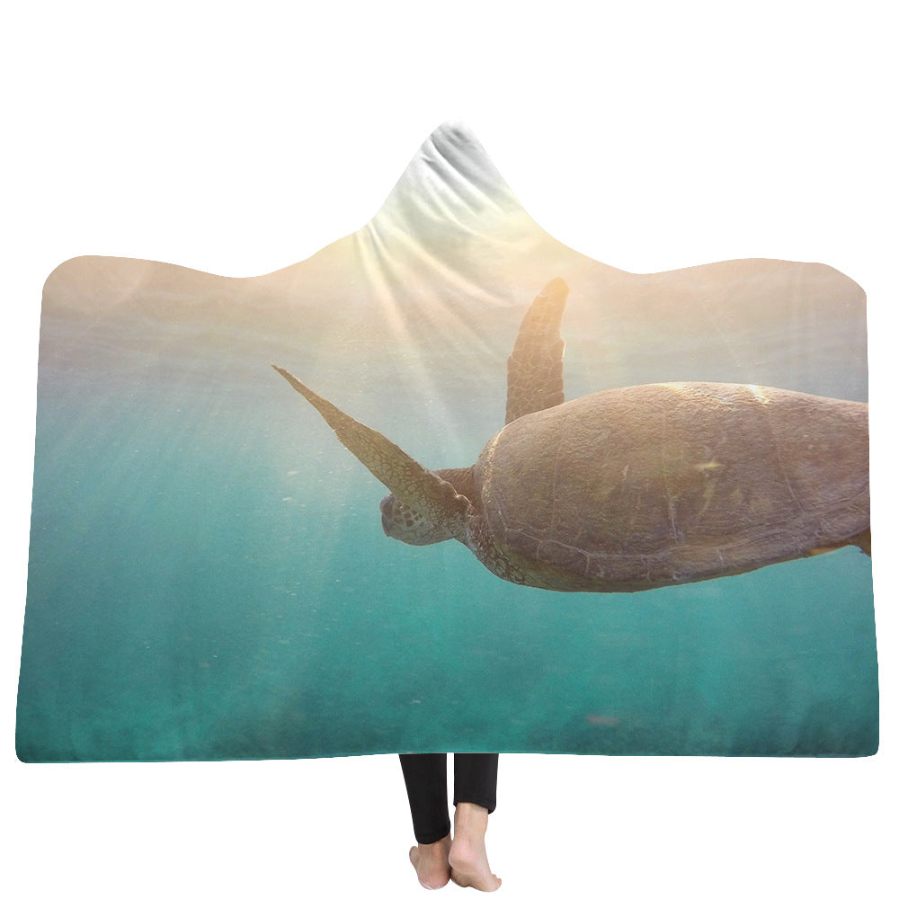 New Hooded Poncho Thicker Hooded Blanket Home