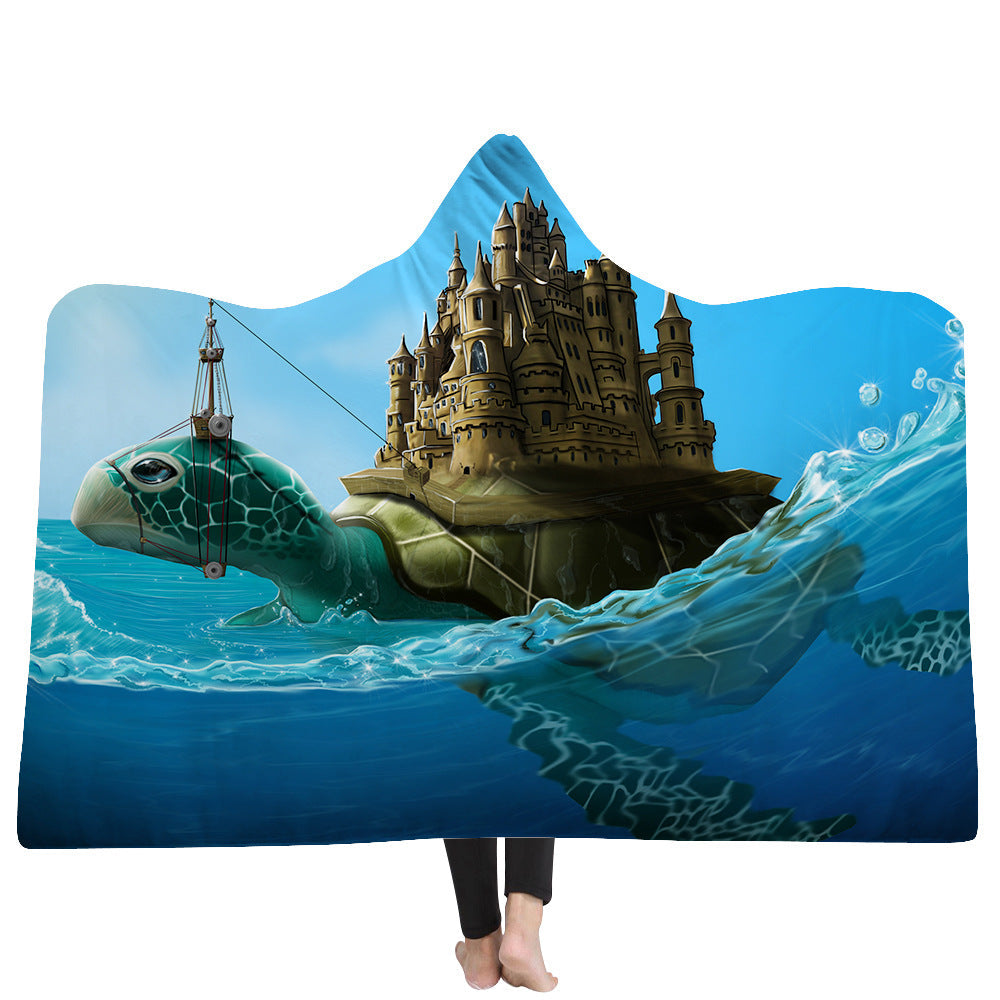 New Hooded Poncho Thicker Hooded Blanket Home