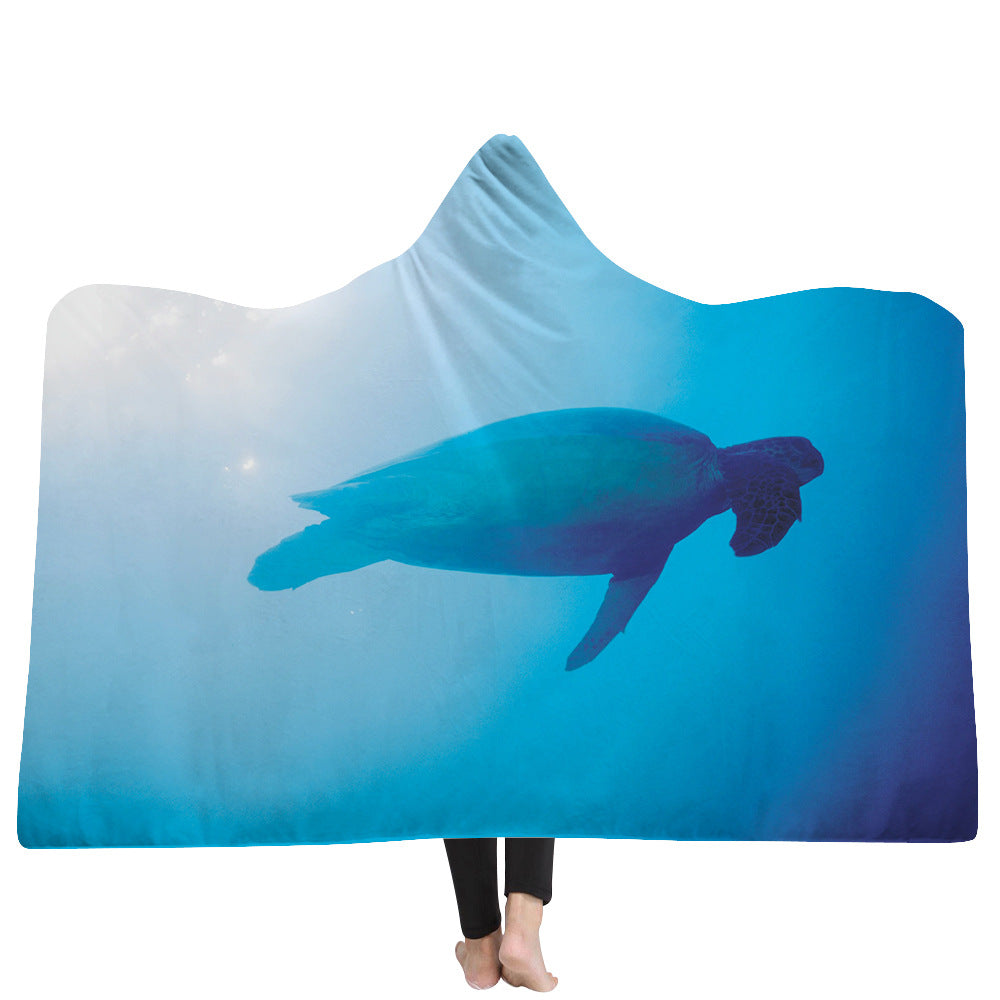 New Hooded Poncho Thicker Hooded Blanket Home