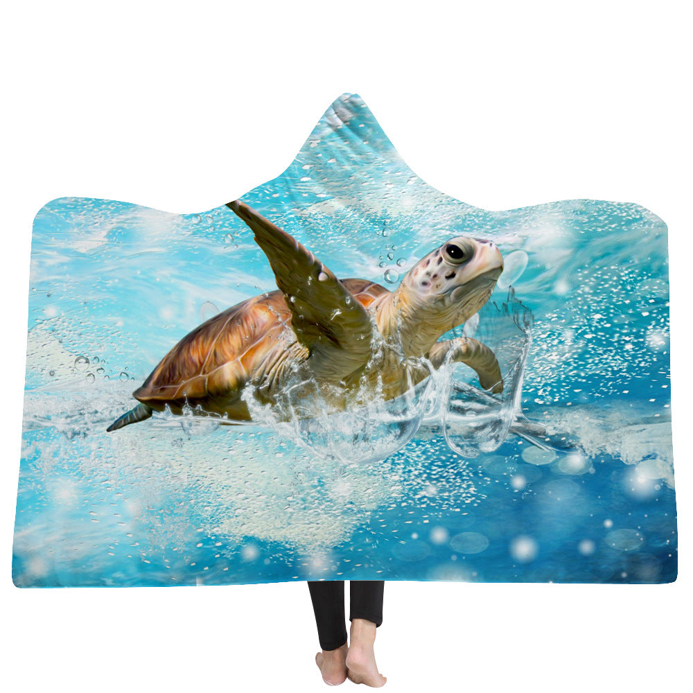 New Hooded Poncho Thicker Hooded Blanket Home