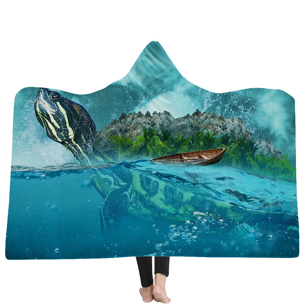 New Hooded Poncho Thicker Hooded Blanket Home