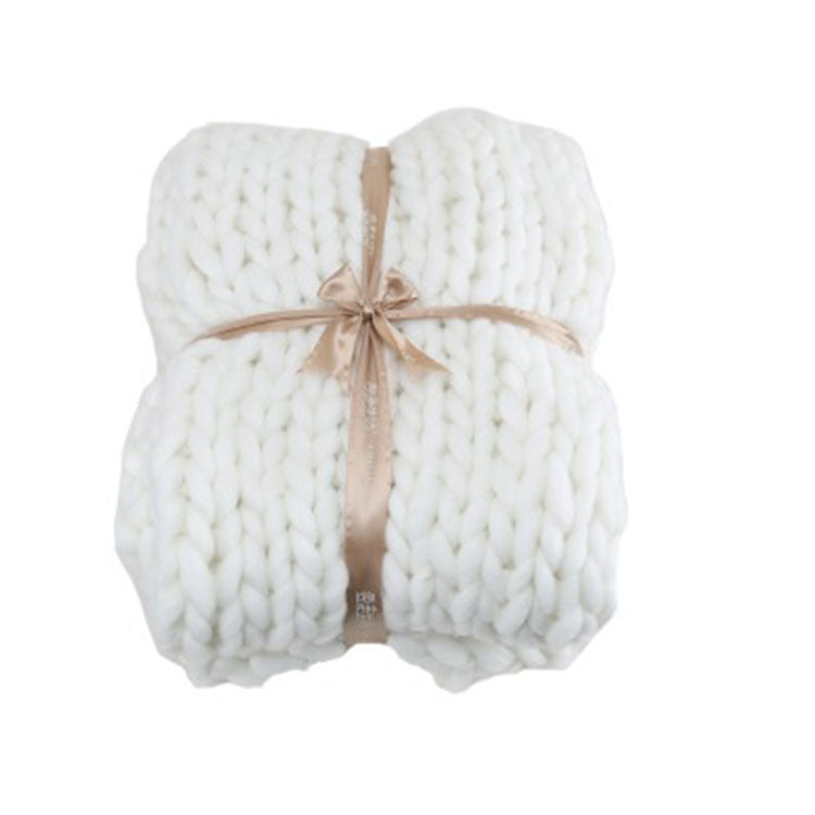 Coarse Wool Cover Wool Hand-woven Iceland Acrylic Blanket