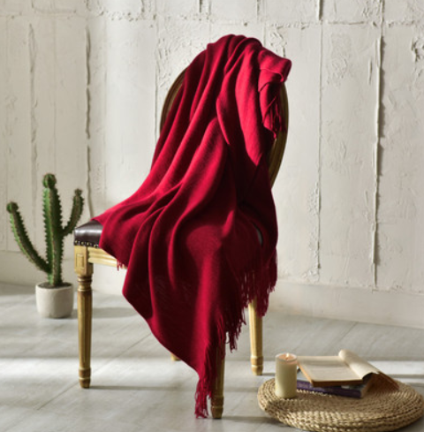 Fringed Knitted Small Napping Blanket Sofa Blanket