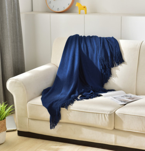Fringed Knitted Small Napping Blanket Sofa Blanket