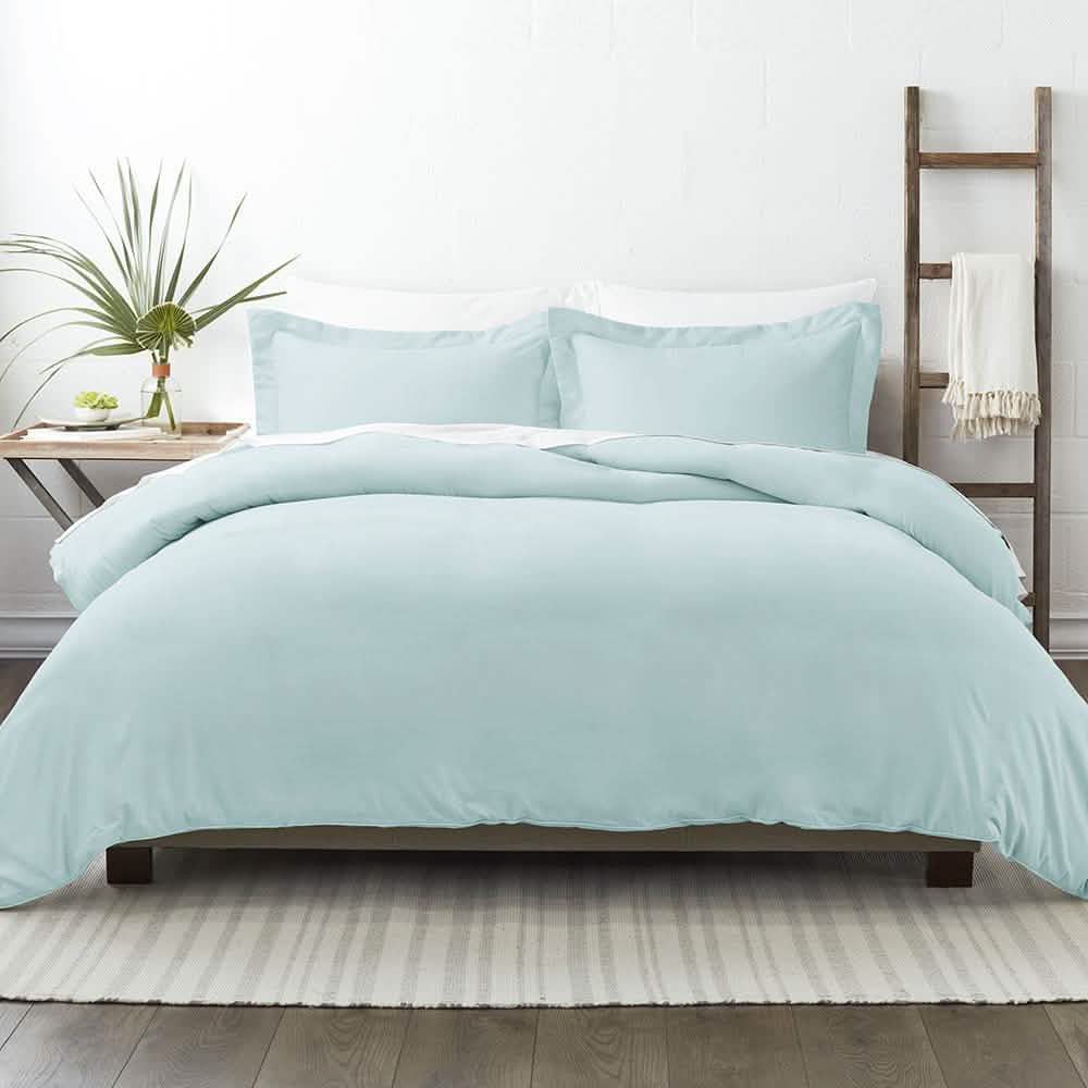 3-Piece: Solid Duvet Cover Set Bed & Bath Full/Queen Aqua - DailySale