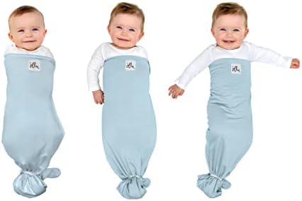 The Ollie Swaddle - Helps to Reduce The Moro (Startle) Reflex - Made from a Custom Designed Moisture-Wicking Material (Sky)