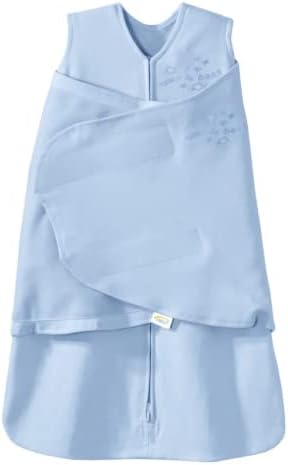 HALO 100% Cotton Sleepsack Swaddle, 3-Way Adjustable Wearable Blanket, TOG 1.5, Baby Blue, Newborn, 0-3 Months
