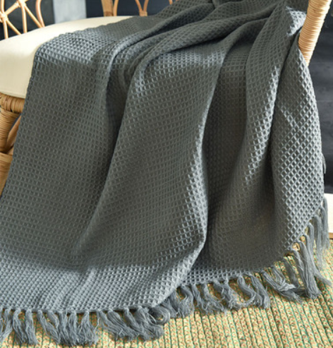 Fringed Knitted Small Napping Blanket Sofa Blanket