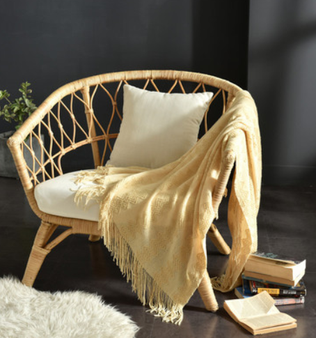 Fringed Knitted Small Napping Blanket Sofa Blanket