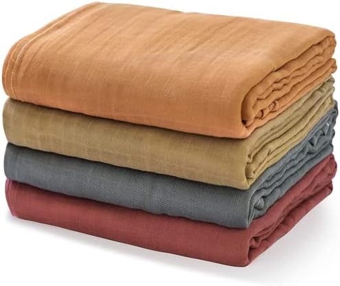 Momcozy Muslin Swaddle Blankets, Baby Wrap for Boys and Girls, Breathable 4-Pack Receiving Blankets, Registry & Gift, 47 x 47 inches
