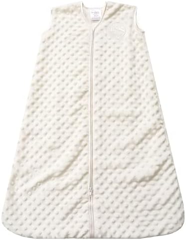 HALO Sleepsack Plush Dot Velboa Wearable Blanket, TOG 1.5, Cream, Medium