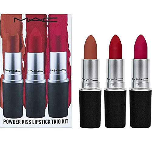 M.A.C. Powder Kiss Lipstick Trio Kit - Mull it Over - Werk, Werk, Werk, - Shocking Revelation