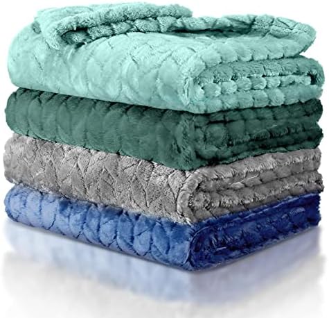 4 Pcs Baby Fuzzy Blanket Fluffy Baby Blanket for Boys and Girls Soft Warm Baby Receiving Blankets Fleece Nursery Bed Blanket Toddler Infant Newborn Flannel Receiving Blanket (Vintage Color)