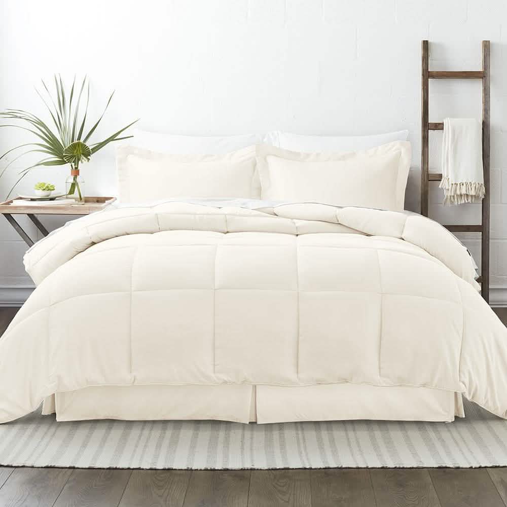 8-Piece: Bed in a Box Hypoallergenic Double Brushed Deep Pocket Set Bedding Twin Ivory - DailySale