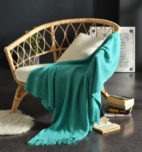 Fringed Knitted Small Napping Blanket Sofa Blanket