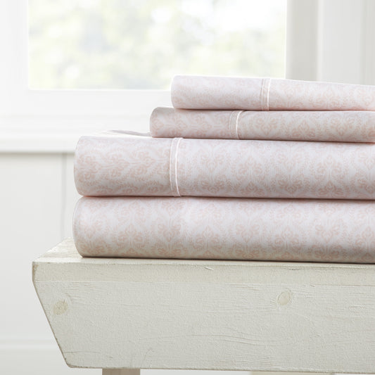 Classic in Pink Pattern 4-Piece Sheet Set
