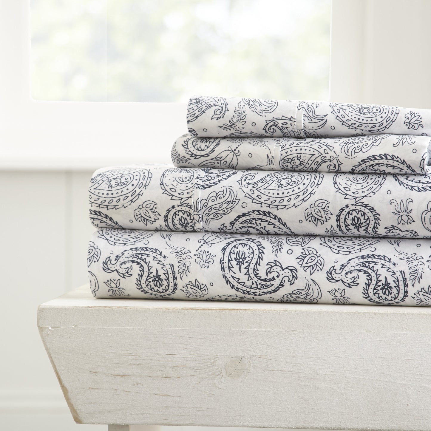 Coarse Paisley Pattern 4-Piece Sheet Set