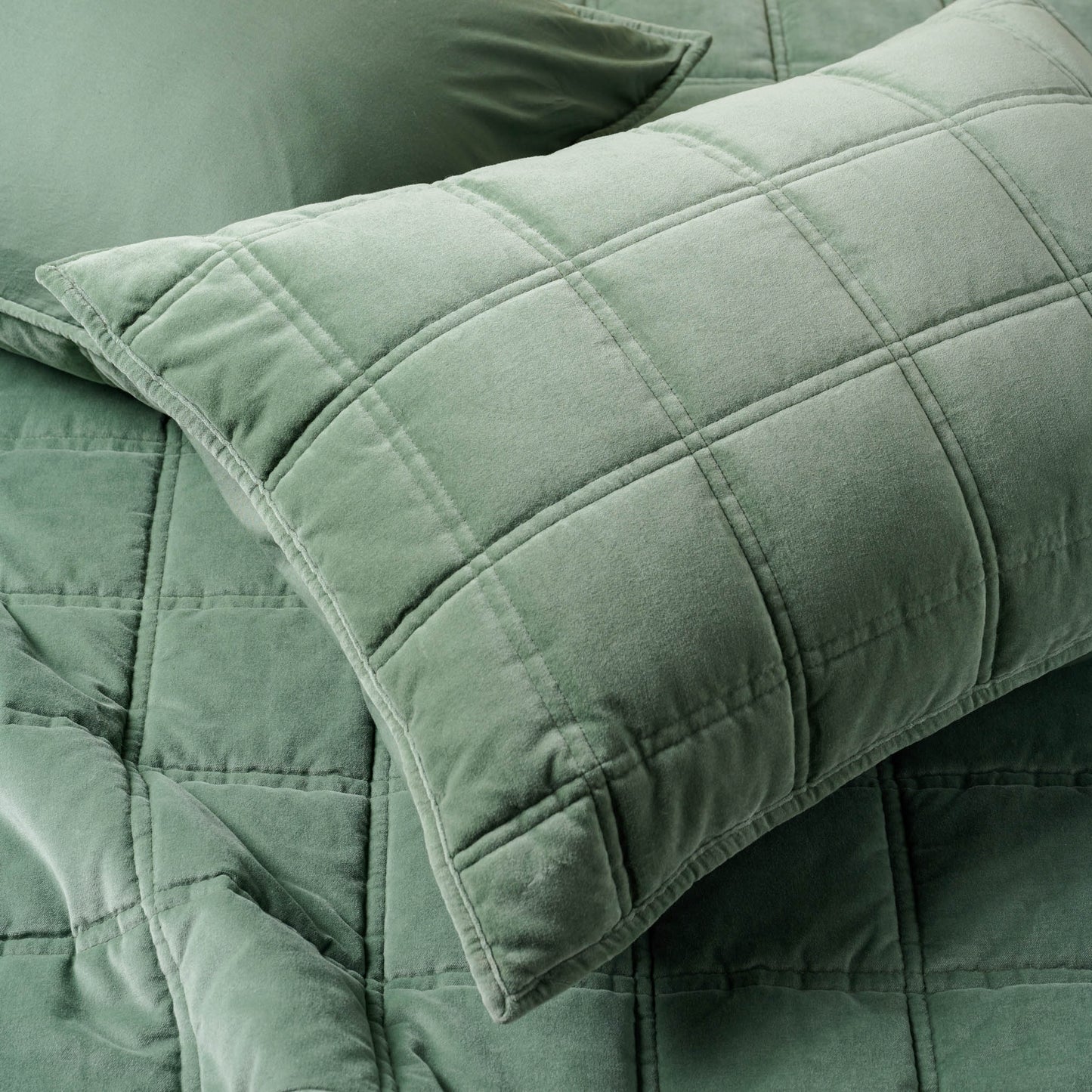 Weekend Velvet Pillow Sham - Dusty Green