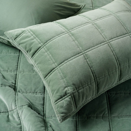 Weekend Velvet Pillow Sham - Dusty Green