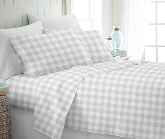 Country Plaid Pattern 4-Piece Sheet Set