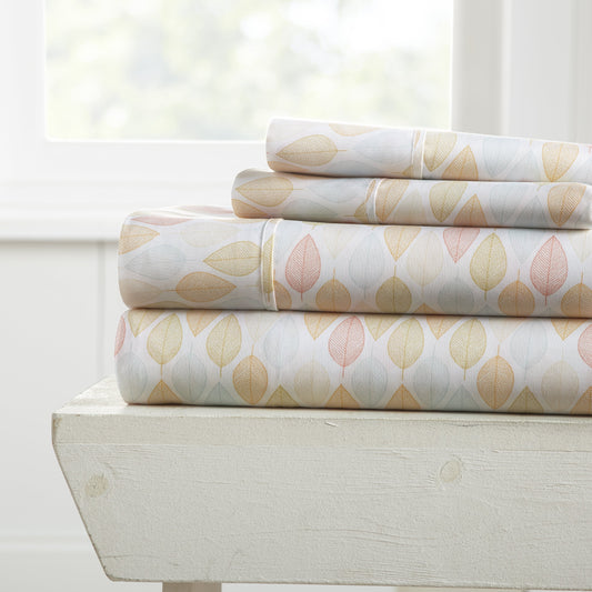 Leaf Pattern 4-Piece Sheet Set