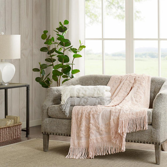 Madison Park Chloe Cotton Tufted Throw 50x60"