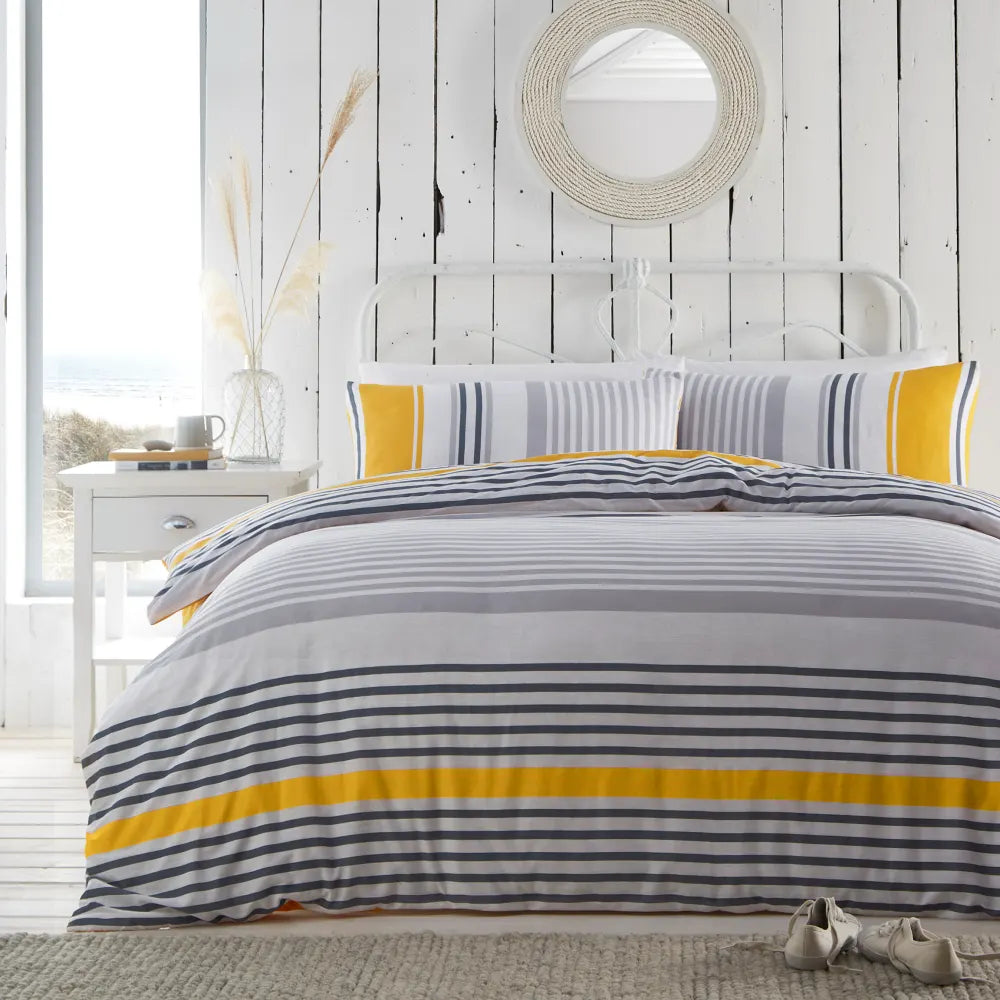 Nautical Stripe Yellow Duvet Set
