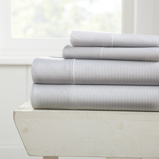 Pinstriped Pattern 4-Piece Sheet Set