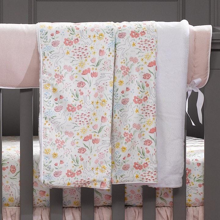 Liz & Roo Spring Garden (Multi) Minky Receiving Blanket