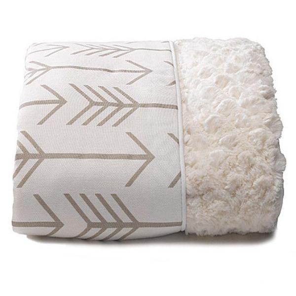 Liz & Roo Tan Arrow Minky Receiving Blanket