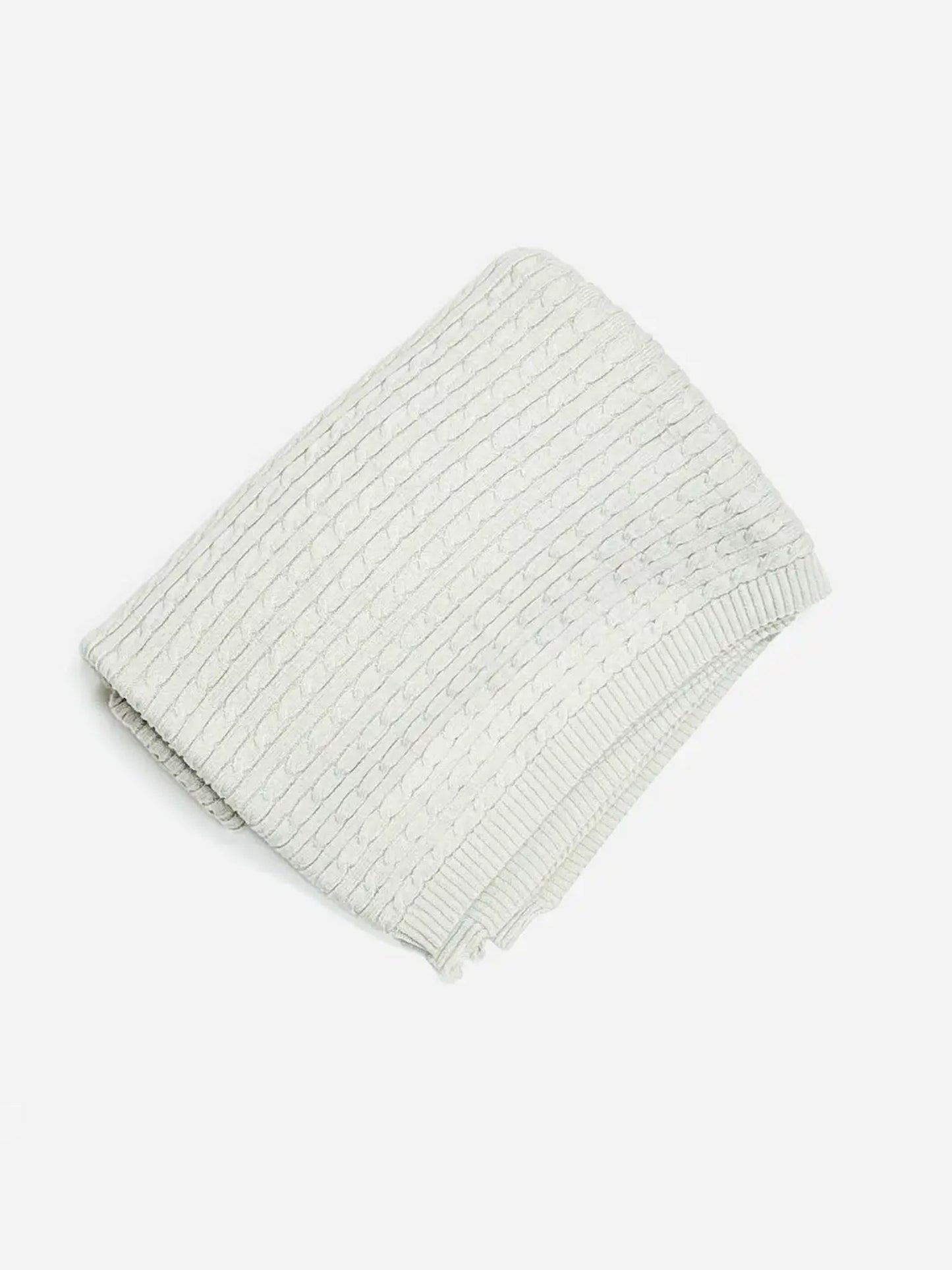 Mini Organic Cotton Cable Knit Baby Blanket