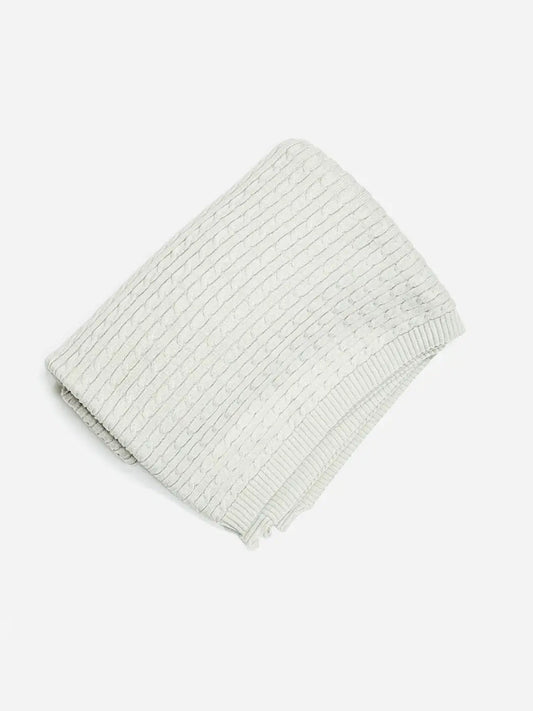 Mini Organic Cotton Cable Knit Baby Blanket