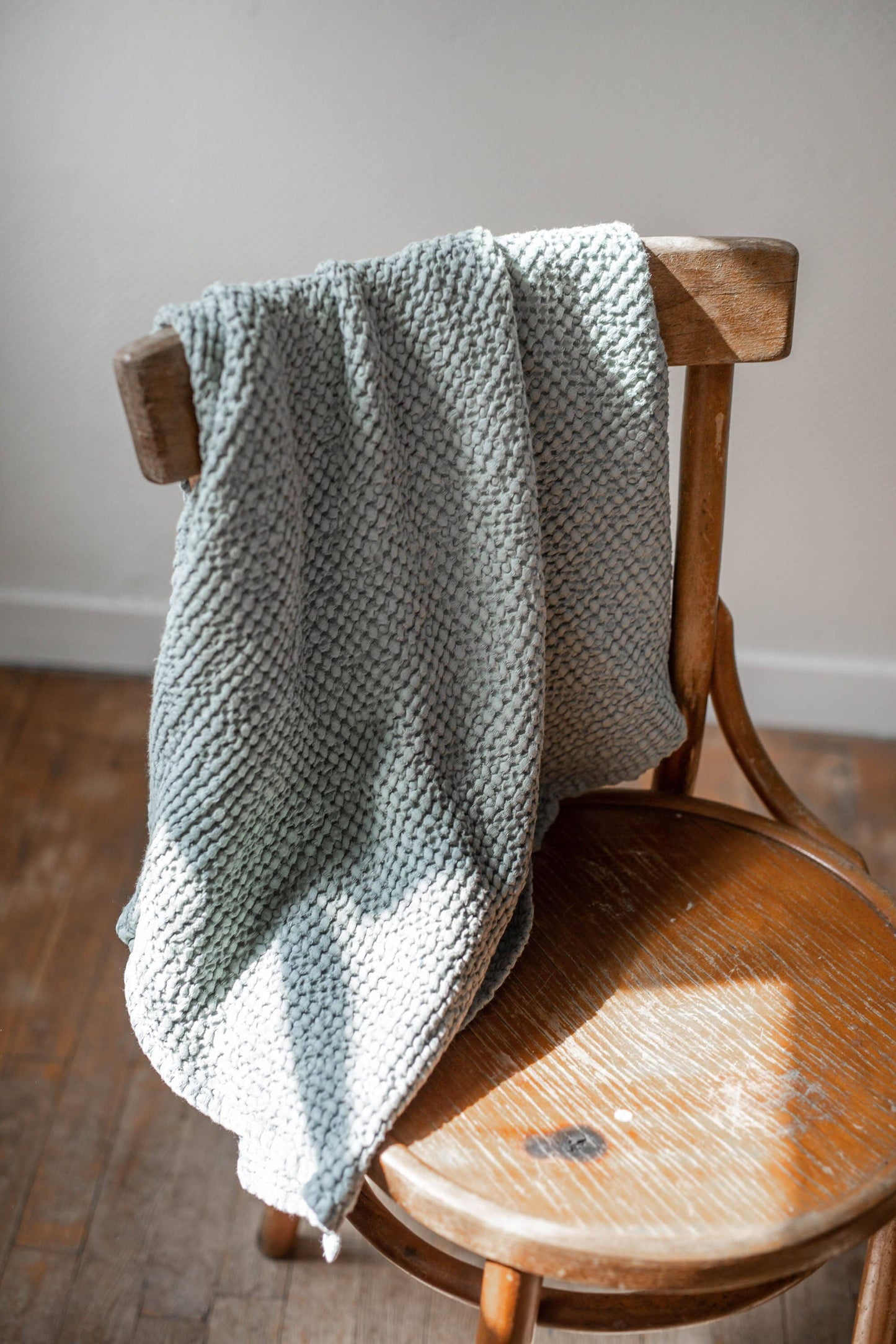 Linen Waffle Baby Blanket Baby Blankets AmourLinen Sage Green