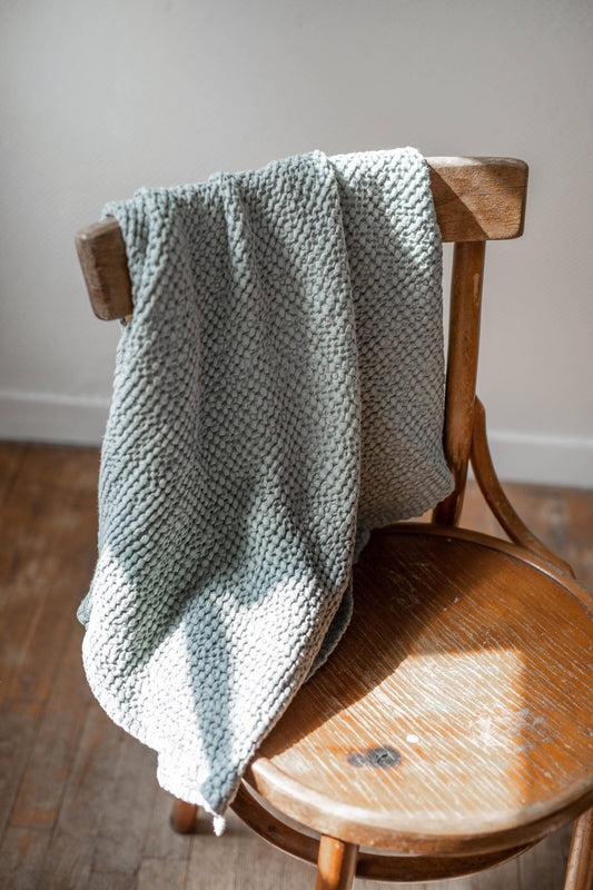 Linen Waffle Baby Blanket Baby Blankets AmourLinen Sage Green